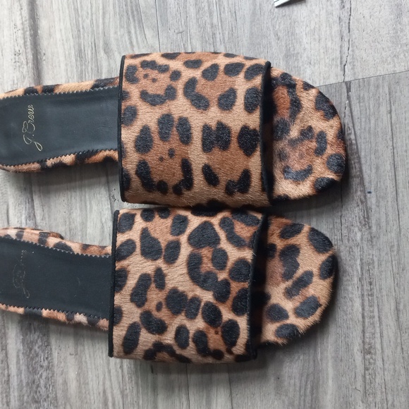 J. CREW Abbie slide sandals in leopard calf hair Women's Size 7 - Picture 5 of 13